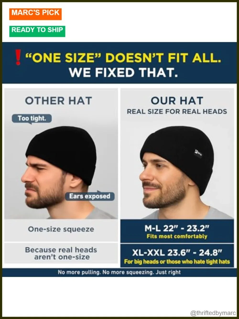 DryKnit Waterproof Merino Wool Fleece Lined Beanie Skullies Cold Weather Winter